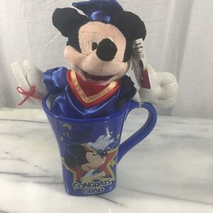 Disney Graduation Mug with Mickey Mouse Plush "Congrats Grad"